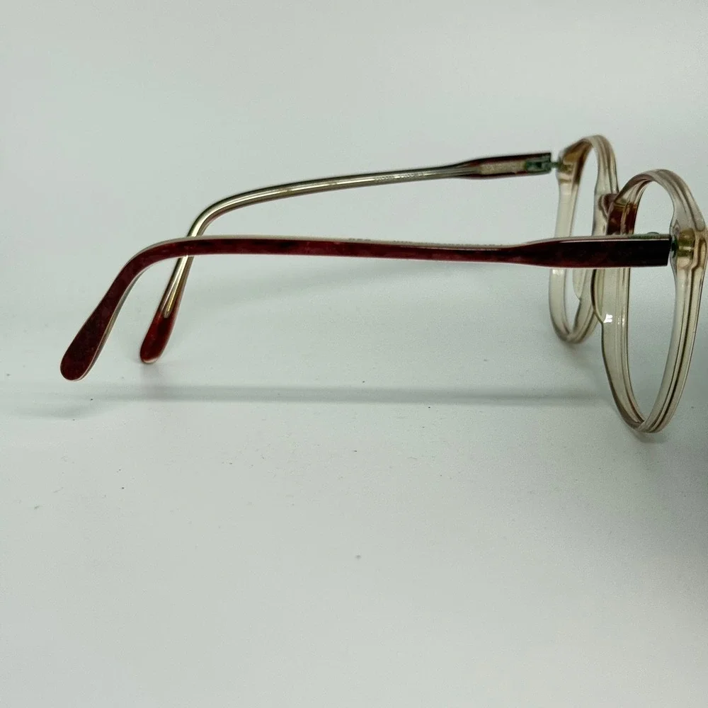 Pappagallo VIII 556 Vintage Round Eyeglasses Frames Burgundy Clear France 54-18